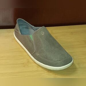 OLUKAI NOHEA MESH MEN'S GREEN TEXTILE MOC TOE LOAFERS SIZE 10.5 M US
